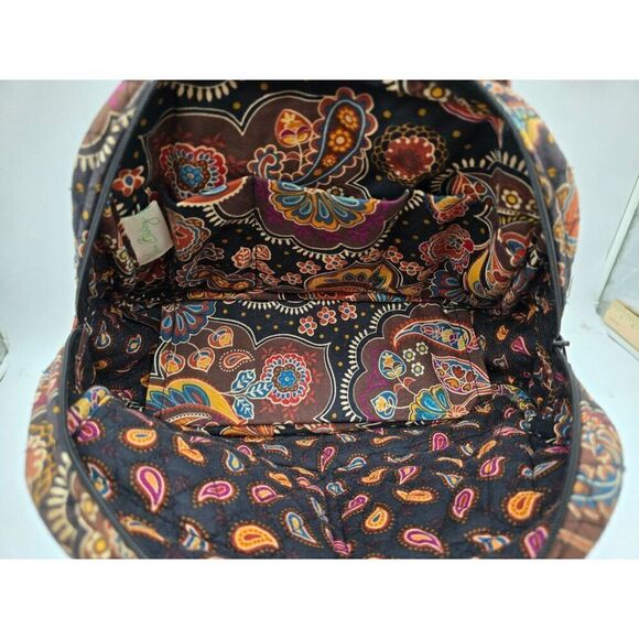 Vera Bradley Quilted Floral Pattern Black Duffel Bag With Handles & Zipper Closu - Picture 7 of 8